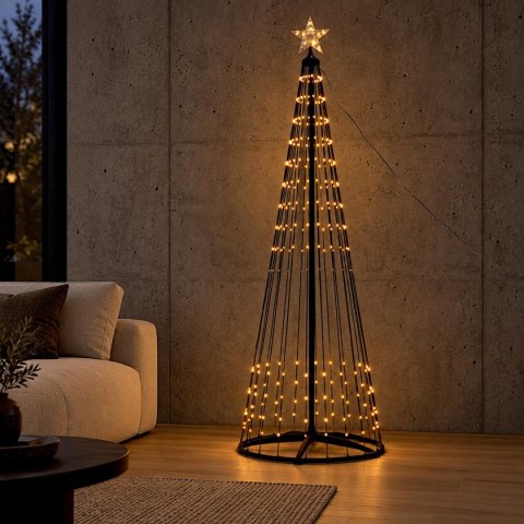 CHOINKA DEKORACYJNA 370LED SUPER CIEPŁY BIAŁY 210CM BLACK
