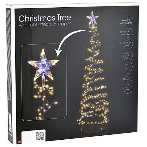 CHOINKA DEKORACYJNA 640LED WATERFALL EFFECT 180CM BLACK