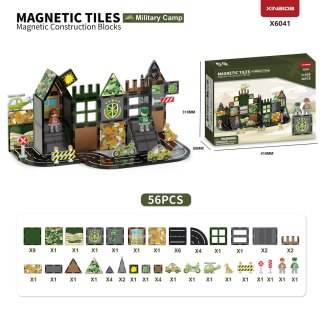 Klocki Magnetyczne Wojsko 56el.