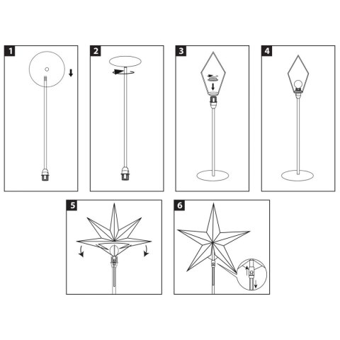 LAMPKA STOJĄCA GWIAZDA DEKORACYJNA 65CM E 14 SREBRNA