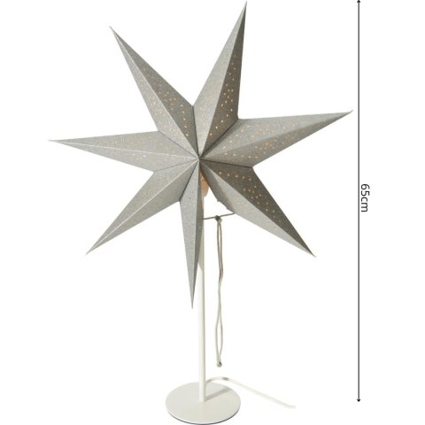 LAMPKA STOJĄCA GWIAZDA DEKORACYJNA 65CM E 14 SREBRNA