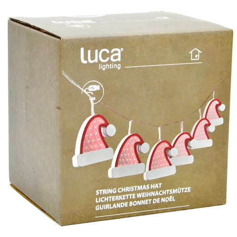 LAMPKI GIRLANDA ŚWIETLNA LED CZAPKI MIKOŁAJA NA USB LUCA