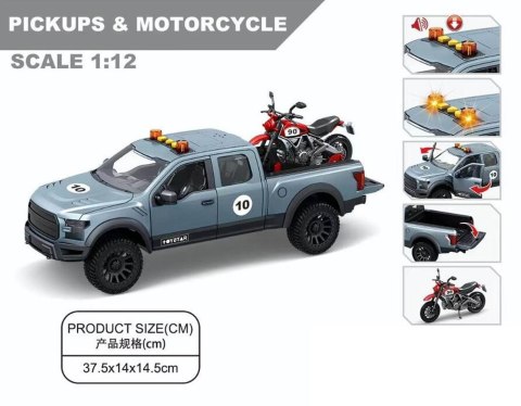 Zestaw Auto Terenowe z Funkcją Świateł i Dźwięku + Motocykl