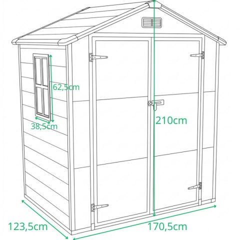 DOMEK OGRODOWY NARZĘDZIOWY PVC 181x135x210CM