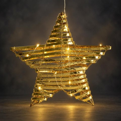 GWIAZDA DEKORACYJNA 20LED 30CM ZŁOTY