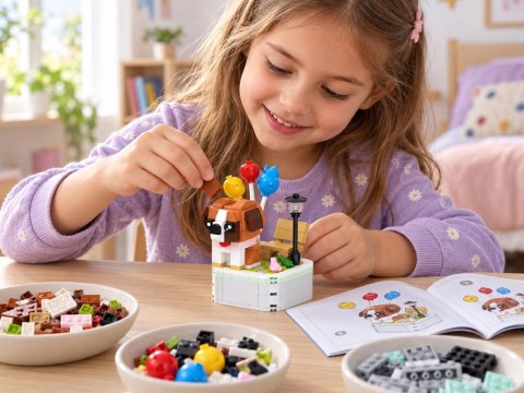 Klocki techniczne Seria: pieski na podstawce Bernardyn 199ele ZA6620 B