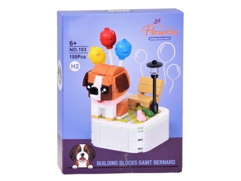 Klocki techniczne Seria: pieski na podstawce Bernardyn 199ele ZA6620 B