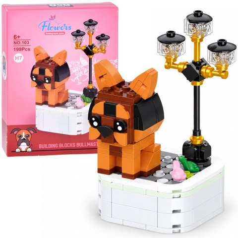 Klocki techniczne Seria: pieski na podstawce Bullmastiff 199ele ZA6620 G