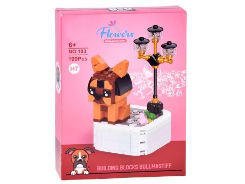 Klocki techniczne Seria: pieski na podstawce Bullmastiff 199ele ZA6620 G