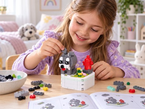 Klocki techniczne Seria: pieski na podstawce Sznaucer 176ele ZA6620 F