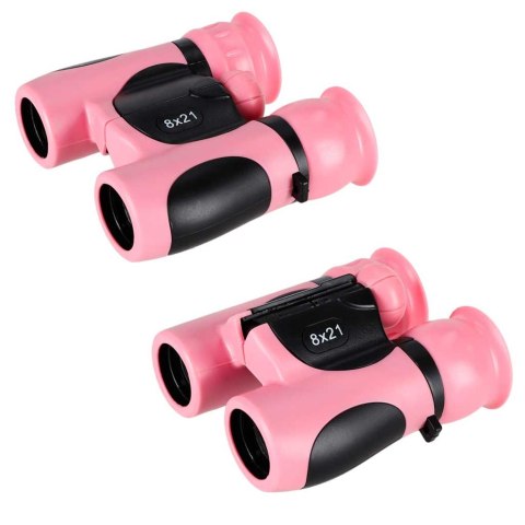 Lornetka dla dzieci do obserwacji ptaków nieba 8x 21mm HD pokrowiec różowa