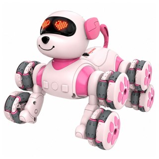 Pies Robot Zdalnie Sterowany RC 8 Kół Drift 360° Akrobacje Różowy