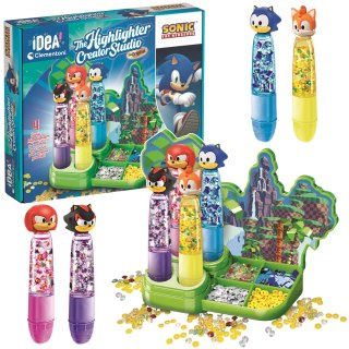 Idea Art Zestaw Fabryka Markerów Zakreślaczy 4 sztuki Sonic Clementoni 18424