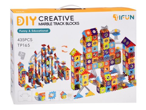 Klocki konstrukcyjne WAFLE + 360° tor kulkowy ROZBUDOWANY 435ele ZA6548