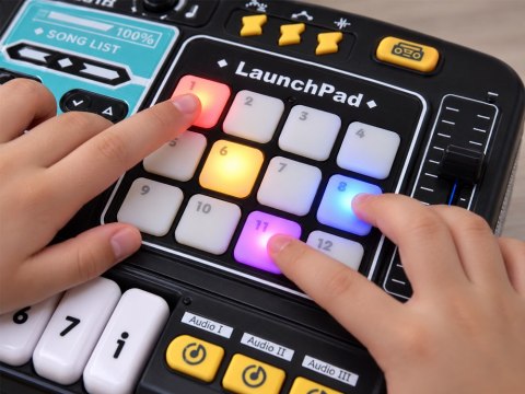 Kontroler MIXER DJ Podświetlana konsola dla dzieci + mikrofon ZA6303