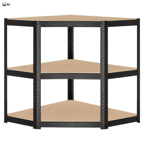 Regał magazynowy narożny 5 poziomów 180X70x40 875 kg czarny