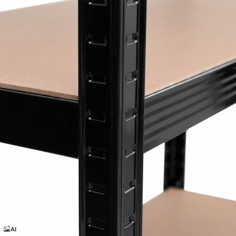 Regał magazynowy narożny 5 poziomów 180X70x40 875 kg czarny