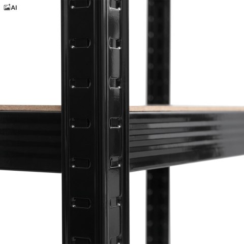 Regał magazynowy narożny 5 poziomów 180X70x40 875 kg czarny