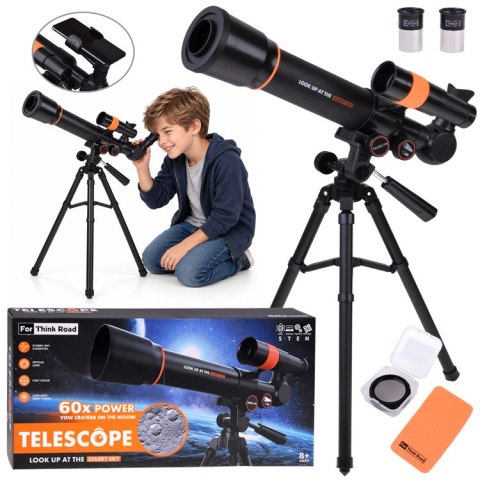 Teleskop astronomiczny dla dzieci + metalowy statyw 18x 60x LUNETA ZA6300
