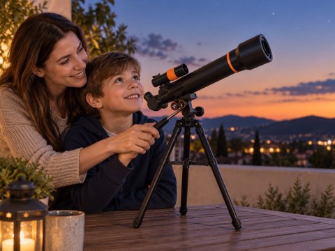 Teleskop astronomiczny dla dzieci + metalowy statyw 18x 60x LUNETA ZA6300