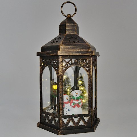 LATARNIA DEKORACYJNA MIGAJĄCE DIODY LED 32CM BAŁWAN