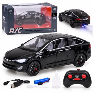 Autko Tesla Model X RC 1:22 metalowy samochód na pilota LED dym RC0772