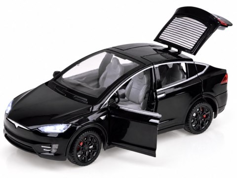 Autko Tesla Model X RC 1:22 metalowy samochód na pilota LED dym RC0772