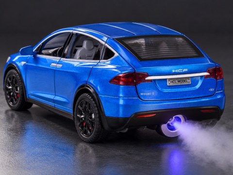 Autko Tesla Model X RC 1:22 metalowy samochód na pilota LED dym RC0772