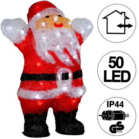 FIGURKA DEKORACYJNA MIKOŁAJ 50LED WYS. 42CM ACRYL IP44