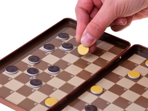 Gra magnetyczna WARCABY - na magnes KIESZONKOWA - dla 2os.GR0838