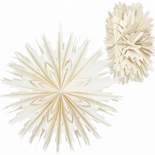 PŁATEK ŚNIEGU DEKORACJA WISZĄCA PAPIEROWA 50CM BIAŁY MICA