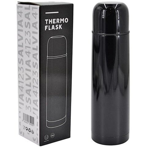 TERMOS TURYSTYCZNY STAL NIERDZWNA PODÓJNA ŚCIANKA 500ML CZARNY STAMINA