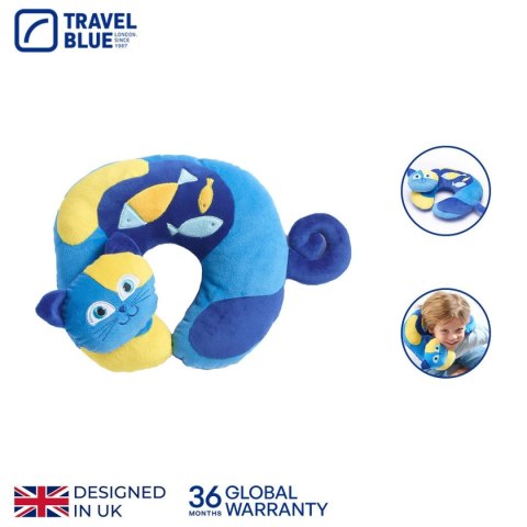 TRAVEL BLUE PODUSZKA PODRÓŻNA DZIECĘCA KOTEK SLEEPY