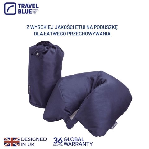 TRAVEL BLUE PODUSZKA TYPU ROGAL Z NATURALNEGO GĘSIEGO PIERZA