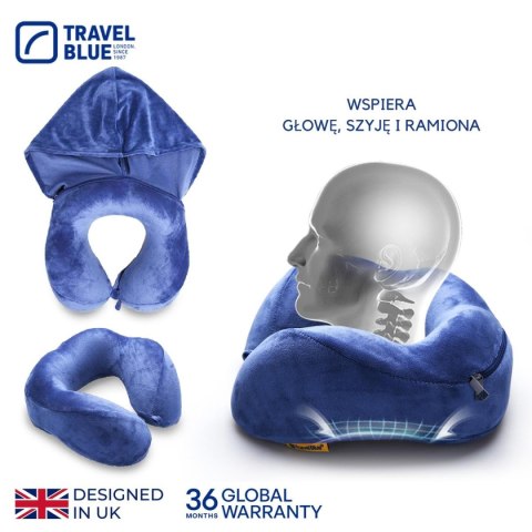 TRAVEL BLUE PODUSZKA Z PIANKI MEMORY TRANQUILITY HODDIE Z KAPTUREM