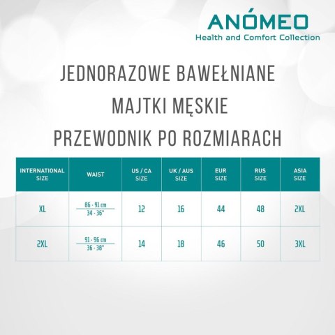 BIELIZNA JEDNORAZOWA MĘSKA ANOMEO (BAWEŁNIANA) XXL - 6SZT