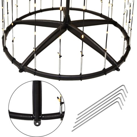 CHOINKA DEKORACYJNA 154LED SUPER CIEPŁY BIAŁY 150CM PILOT RAMA CZARNA