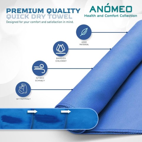 RĘCZNIK QUICK GRY 80X40CM ANOMEO