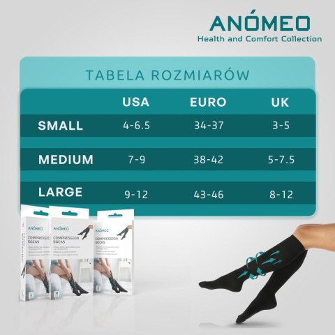 SKARPETY KOMPRESYJNE ROZMIAR M ANOMEO