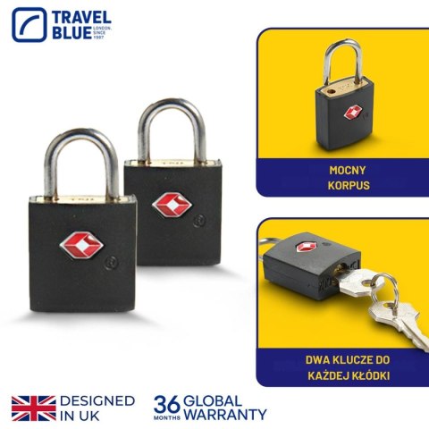 TRAVEL BLUE KŁÓDKA BAGAZOWA Z TSA ZESTAW 2SZT