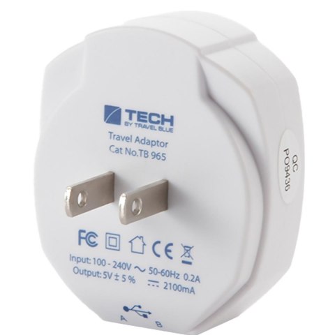 TRAVEL BLUE ŁADOWARKA SIECIOWA 2 USB - USA