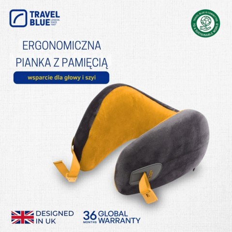 TRAVEL BLUE PODUSZKA Z PIANKI MEMORY CLOUD WYSOKA