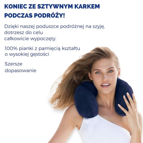 TRAVEL BLUE PODUSZKA Z PIANKI MEMORY TRANQUILITY NAVY