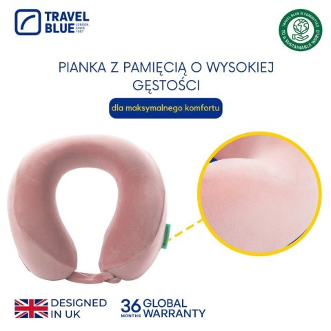 TRAVEL BLUE PODUSZKA Z PIANKI MEMORY TRANQUILITY RÓŻOWA