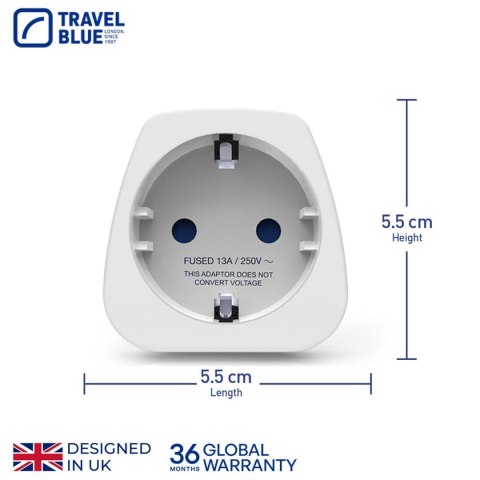 TRAVEL BLUE PRZEJŚCIÓWKA ADAPTER SHUCKO -> UK