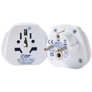 TRAVEL BLUE PRZEJŚCIÓWKA ADAPTER UNIWERSALNA ŚWIAT -> SHUCKO 2SZT
