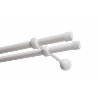 KARNISZ PODWÓJNY FI 19 MM BIAŁY 240 CM LUNA KOWALSKI