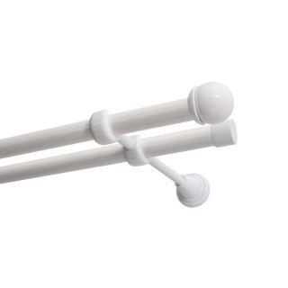 KARNISZ PODWÓJNY FI 19 MM BIAŁY 480 CM GAŁKA MAX KOWALSKI
