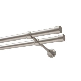 KARNISZ PODWÓJNY FI 19 MM CHROM SATYNA 200 CM LUNA KOWALSKI