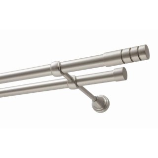 KARNISZ PODWÓJNY FI 19 MM CHROM SATYNA 200 CM TECHNO KOWALSKI
